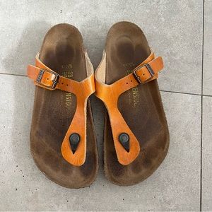 orange birkenstocks